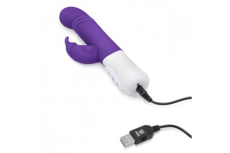 Фиолетовый массажер для G-точки Slim Shaft thrusting G-spot Rabbit - 23 см.