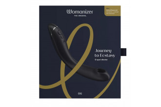 Темно-серый стимулятор G-точки Womanizer OG c технологией Pleasure Air и вибрацией - 17,7 см.