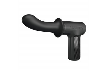 Черный вибромассажёр с поступательными движениями DJ Doctor