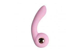 Розовый вибростимулятор точки G с нагревом Bendable Heating G-Spot Vibrator