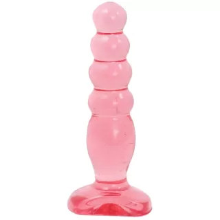 Розовая анальная пробка Crystal Jellies 5  Anal Delight - 14 см розовый 