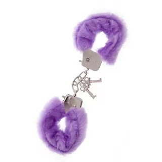 Фиолетовые меховые наручники METAL HANDCUFF WITH PLUSH LAVENDER фиолетовый 