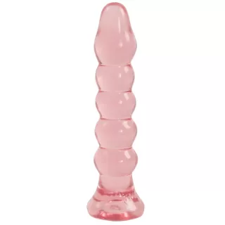 Анальная елочка из розового геля Crystal Jellies Anal Plug Bumps - 15,2 см розовый 