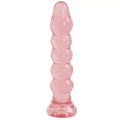 Анальная елочка из розового геля Crystal Jellies Anal Plug Bumps - 15,2 см розовый 