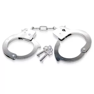 Металлические наручники Metal Handcuffs с ключиками серебро 