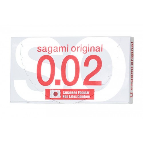 Ультратонкие презервативы Sagami Original 0.02 - 2 шт прозрачный 