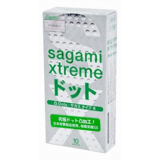 Презервативы Sagami Xtreme Type-E с точками - 10 шт зеленый 