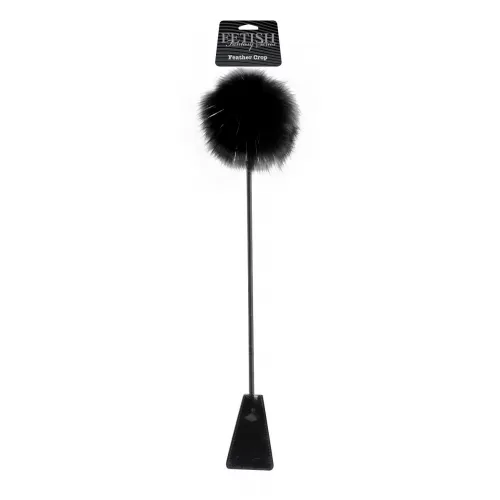 Черный стек Feather Crop с пуховкой на конце - 53,3 см черный 