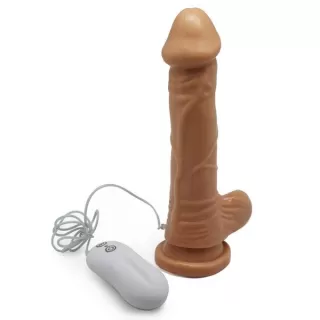 Телесный вибратор 10 Mode Vibrating Carved Dildo - 20 см телесный 