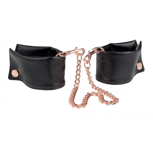 Черные мягкие наручники Entice French Cuffs с цепью черный 