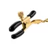 Чёрные с золотом зажимы на соски Gold Chain Nipple Clamps золото 