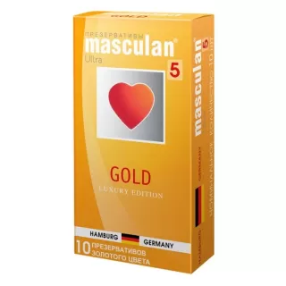 Презервативы Masculan Gold с ароматом ванили - 10 шт  