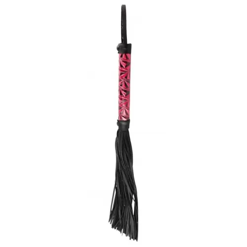 Аккуратная плетка с красной рукоятью Passionate Flogger - 39 см красный с черным 