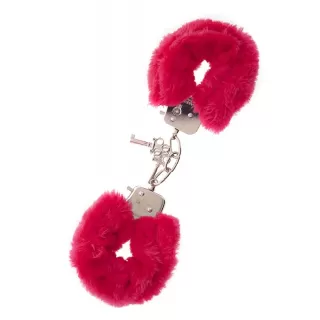 Металлические наручники с красной меховой опушкой METAL HANDCUFF WITH PLUSH RED красный 