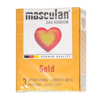 Презервативы Masculan Gold с ароматом ванили - 3 шт  