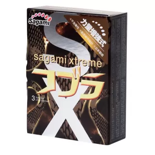 Суженные к основанию презервативы Sagami Xtreme Cobra - 3 шт прозрачный 