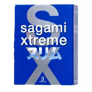 Розовые презервативы Sagami Xtreme Feel Fit 3D - 3 шт  