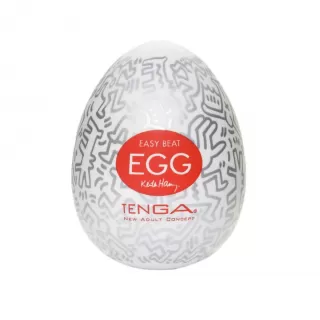 Мастурбатор-яйцо Keith Haring EGG PARTY белый 