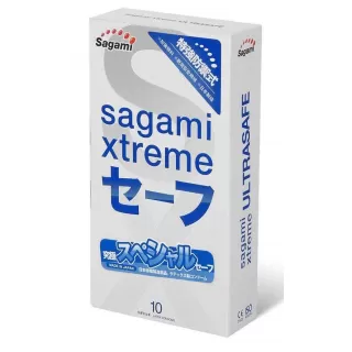 Презервативы Sagami Xtreme Ultrasafe с двойным количеством смазки - 10 шт прозрачный 