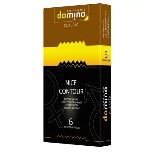 Презервативы с рёбрышками DOMINO Classic Nice Contour - 6 шт  