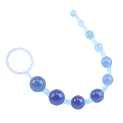 Голубая анальная цепочка Sassy Anal Beads - 26,7 см голубой 