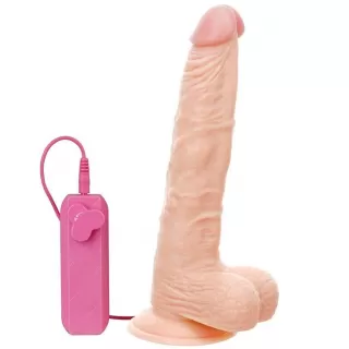 Телесный вибромассажёр на присоске G-GIRL STYLE 9INCH VIBRATING DONG - 22,9 см телесный 