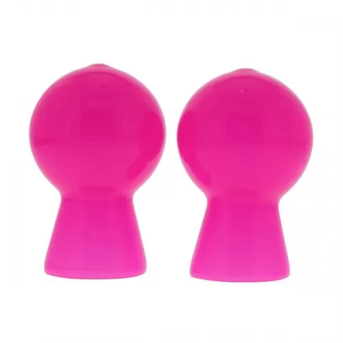 Розовые вакуумные помпы для сосков NIPPLE SUCKER PAIR IN SHINY PINK розовый 