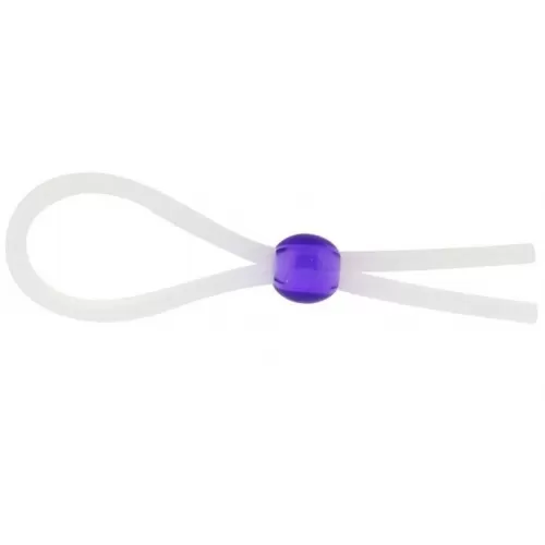 Прозрачное лассо с фиолетовой бусиной SILICONE COCK RING WITH BEAD LAVENDER прозрачный 