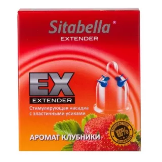 Стимулирующая насадка Sitabella Extender  Клубника прозрачный 