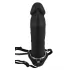 Полый страпон с эффектом увеличения Inflatable Strap-On - 18,5 см черный 