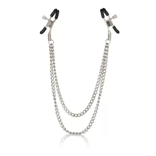 Зажимы на соски с цепочкой Tiered Nipple Clamps серебро 