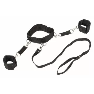 Ошейник с наручниками Bondage Collection Collar and Wristbands Plus Size черный 