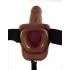 Полый мужской фаллопротез Hollow Strap-On with Balls - 24 см коричневый 