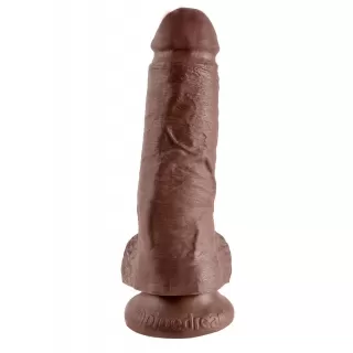 Коричневый фаллоимитатор 8  Cock with Balls - 21,3 см коричневый 