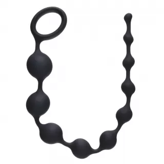 Чёрная анальная цепочка Long Pleasure Chain - 35 см черный 