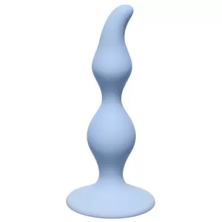 Голубая анальная пробка Curved Anal Plug Blue - 12,5 см голубой 