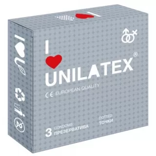 Презервативы с точками Unilatex Dotted - 3 шт  