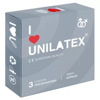 Презервативы с рёбрами Unilatex Ribbed - 3 шт  