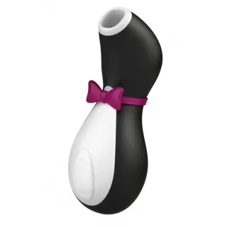 Вакуум-волновой бесконтактный стимулятор клитора Satisfyer Penguin черный с белым 