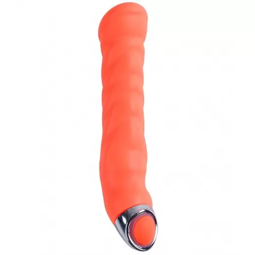 Оранжевый силиконовый G-вибратор PURRFECT SILICONE G-SPOT VIBRATOR - 17,7 см оранжевый 