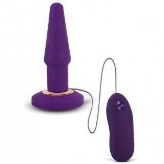 Фиолетовая анальная вибропробка APEX BUTT PLUG LARGE PURPLE - 15 см фиолетовый 