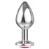Большая серебристая анальная пробка Diamond Red Sparkle Large с красным кристаллом - 8 см красный 