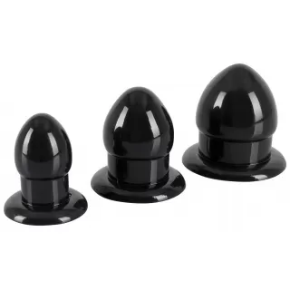 Набор растягивающих анальный вход пробок Anal Stretching Plug Kit черный 