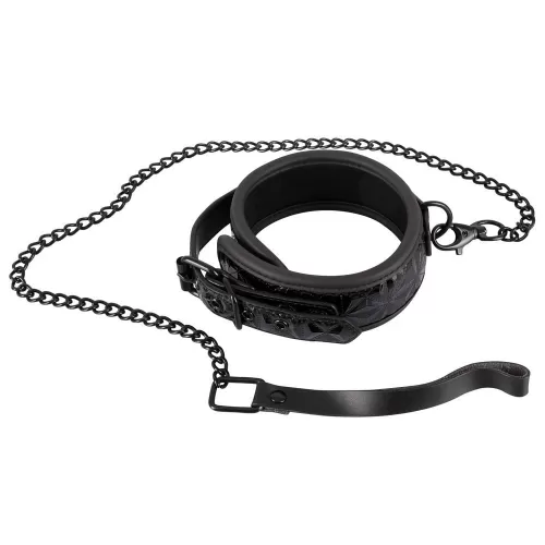 Ошейник и поводок с геометрическим узором Collar with Leash черный 