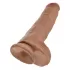 Фаллоимитатор-мулат на присоске 11  Cock with Balls - 28 см кофейный 