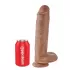 Фаллоимитатор-мулат на присоске 11  Cock with Balls - 28 см кофейный 