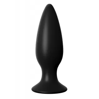 Чёрная большая анальная вибропробка Large Rechargeable Anal Plug - 13,5 см черный 