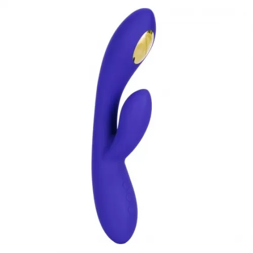 Фиолетовый вибратор с функцией электростимуляции Intimate E-Stimulator Dual Wand - 21,5 см фиолетовый 