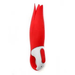 Красный вибратор Satisfyer Power Flower с лепестками - 18,8 см красный 