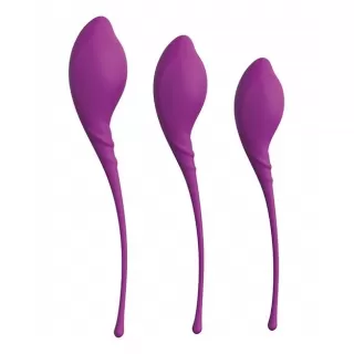 Набор из 3 фиолетовых вагинальных шариков PLEASURE BALLS & EGGS KEGEL EXERCISE SET фиолетовый 